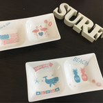 ポーセラーツ surf&beachモチーフ 2連プレート