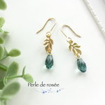 スワロドロップと葉っぱのピアス/イヤリング