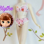 No.270  ブライスサイズランジェリー〈ブラジャー・ショーツセット（花柄・ピンク）〉