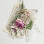 ピンクのバラと紫陽花のスワッグM