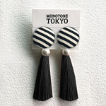 凛とモノトーンタッセルピアス＆イヤリング