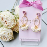 爽やか♡シュガーフラワー♡アンティークピアス & イヤリングR181