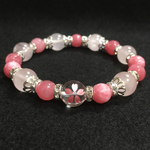 桜彫り ♡ ローズクォーツ ♡ ジェード ♡ 天然石ブレスレット