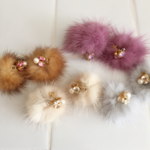ミンクファーピアス♡クリーム色