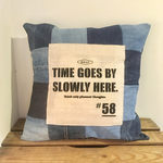 デニムパッチワーククッションカバー