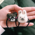 くまとうさぎのヘアゴム