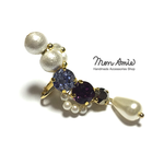 【送料無料】再販!! Gorgeous Bijou Earcuff （ラベンダー×アメジスト×ブラック／右耳用）