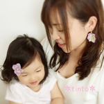 おそろい＊紫陽花のベビー ヘアクリップ＆ピアス イヤリング＊リンク＊親子ペア 親子コーデ　七五三