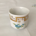 金と青い小花の小さな器  手描き