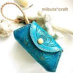 Ocean  flowers carving  coin & keycase 