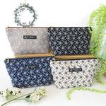 !お花刺繍マルチポーチ（ブラック・ネイビー・生成・ベージュ）