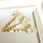 紫陽花ヘアピン(ホワイト)