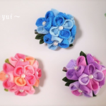浴衣に似合う＊つまみ細工＊紫陽花あじさい＊髪飾り＆ブローチ