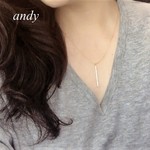 Metal Stick Zirconia Rong Gold Bar Necklase