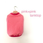 レース風ニットのpink×pinkタンクトップ