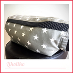 抱っこひも収納カバー（ファスナータイプ）グレー×スター ※エルゴベビー、Aprica、Huggyhuggy、BABYBJORN対応