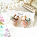 Feminine pink♡ゴールドフラワー&マーブルブルー