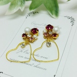 送料無料♪ピンクビジュー  ハート♡ ピアス
