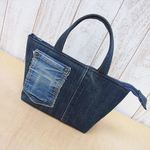 SALE!! 137 デニム リメイク 保冷バッグ お弁当袋 ランチバッグ