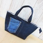 SALE!! 140 デニム リメイク 保冷バッグ お弁当袋 ランチバッグ