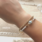 Leather Opal&Quartz Cube Bracelet