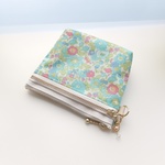 LIBERTY&帆布ラミネート　Betsy　ベッツィ　40B  　ビニコのＷファスナー・内ポケット・マチ付ポーチ【wnpm12-01】◆カードポーチ・お財布・小物入れに♪