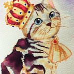 【原画】王冠を被った猫