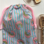 ユニコーン柄 ピンク&水色 巾着袋  ☆入園入学☆