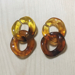 IMPORT TORTOISE ACRYL CHAIN LINKS RING