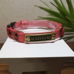 猫首輪 ダンガリーズ BEST FRIEND レッド