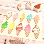 【再販】ヒンヤリかわいいソフトクリームはんこ