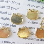 猫のミール皿　小〇5個　☆マットゴールド/金色　セッテイング　レジン