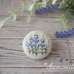 「再販」ラベンダーの刺繍ブローチ