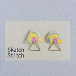 yellow×green刺繍ピアス