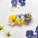 紫陽花とビオラのバレッタ