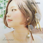 No.S451 メタルスティック×花びらピアス