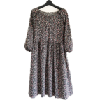 ★数量限定SALE★【3サイズ展開】ポケット付黒小花大人可愛いロングワンピース♪