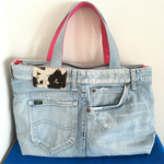 デニムリメイクバッグ lee-pink 