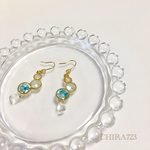 チェコガラスとシャボン玉ピアス