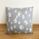 uさまご予約品。あっちこっちbirdクッションカバー【2】*グレー*