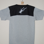【2019セール】男はくわがたTシャツ メンズSサイズ 杢グレー×黒