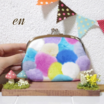 親子がま口財布  もこもこ ブルー