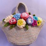 ハンドメイド 花いっぱいのマルシェバッグ