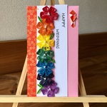  ご祝儀袋 桜 レインボー  ライン レッド