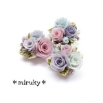 樹脂粘土パーツ　mix色･薔薇ブーケ！