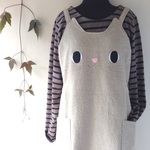 猫のエプロン（コットンリネン）