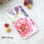 藤に牡丹2柄デコパージュ スマホケース(ニスタイプ）iPhone5/5S/SE/iPhone6/6S/iPhone7/iPhone6Plus&iPhone7Plus)★コーラルピンク