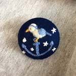 （小）刺繍ブローチ カモメさん