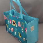 【t様オーダー品】ume＊mew 紙袋ふうバッグ（横長タイプ／椅子とネコ時々ワンコ）