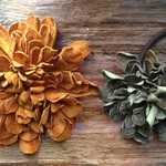 【MM様ご予約品】革花のカブトピン・ヘアゴム
